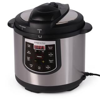 Presto 6 Qt. Black Stainless Steel Electric Pressure Cooker with Built-In Timer 02141