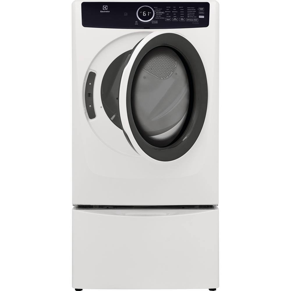 Electrolux 8 cu. ft. Electric Dryer Vented Front Load Perfect Steam Dryer with Instant Refresh in White ELFE7437AW