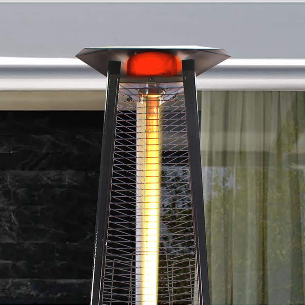 Lava Heat Italia Lavalite KD 56,000 BTU 8 ft. Hammered Black Propane Patio Heater AL8MPBLK