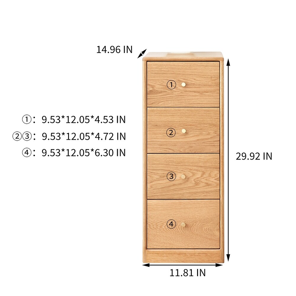 Nestfair Oak Wood Storage Cabinet with Drawers