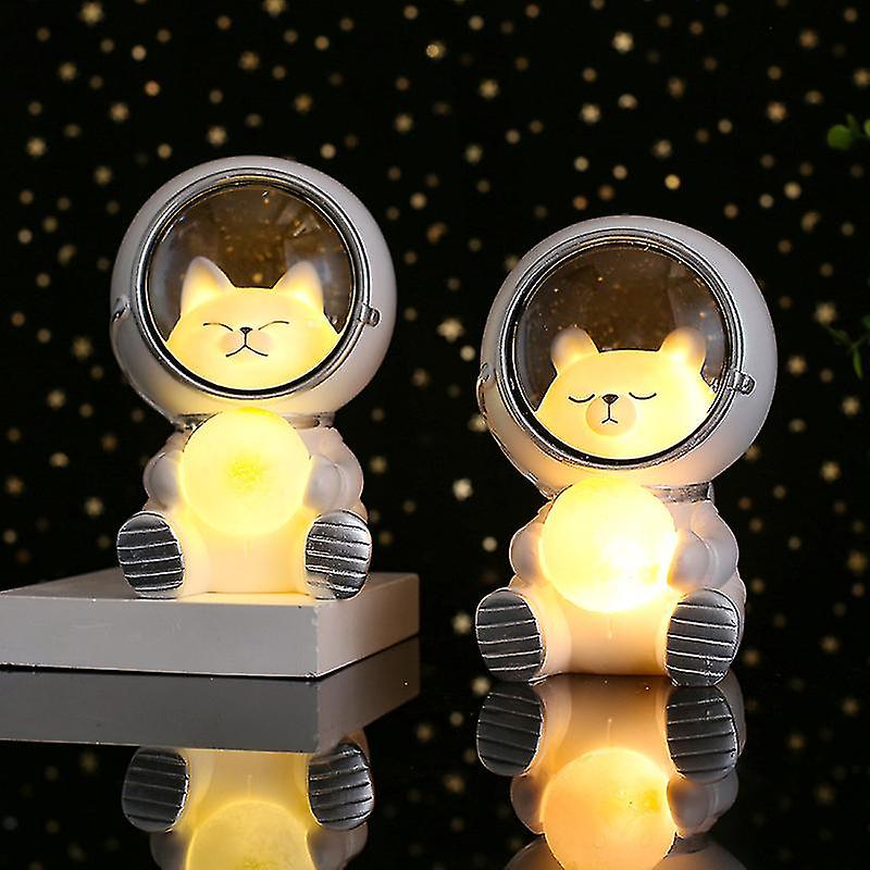 Cute Led Night Light Astronaut Moon Lamp Desk Decor， One Piece， White