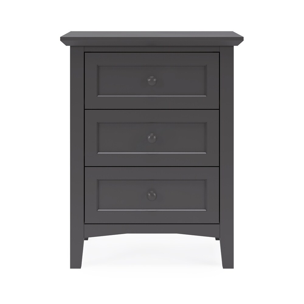 Grace Three Drawer Nightstand in Raven Black