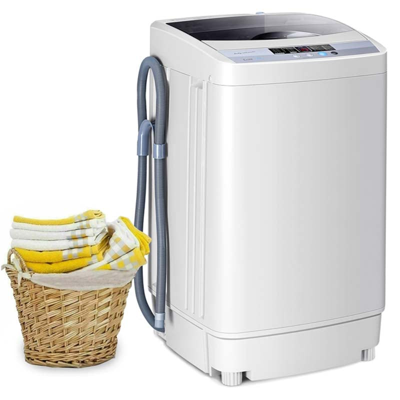 9.92 LBS Portable Washing Machine Built-in Drain Pump, Top Load All In One Washer Dryer Combo for RV Dorm