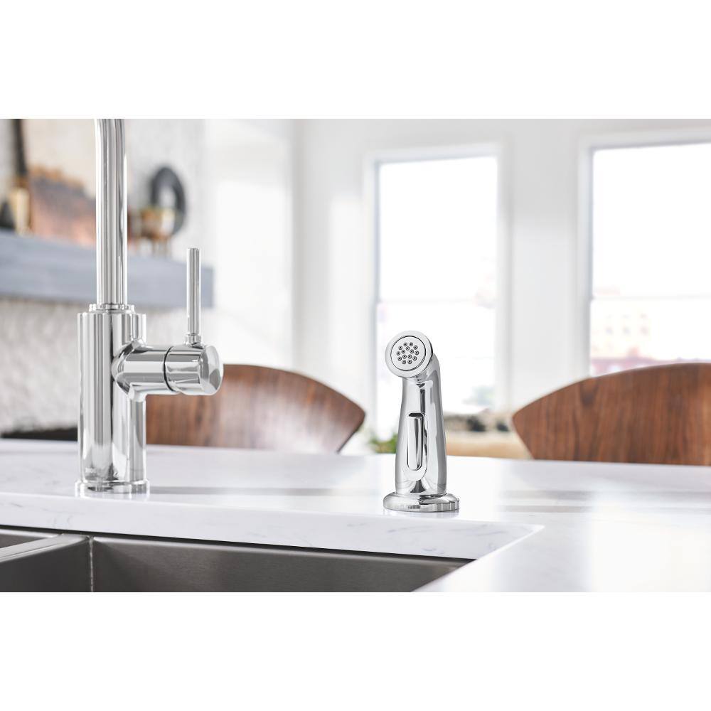 MOEN Sombra Single-Handle Standard Kitchen Faucet with Side Sprayer in Chrome 87702