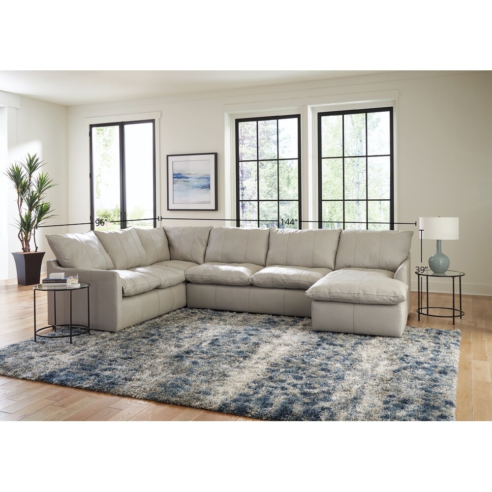Hopewell 3 Piece Genuine Leather Sectional Chaise