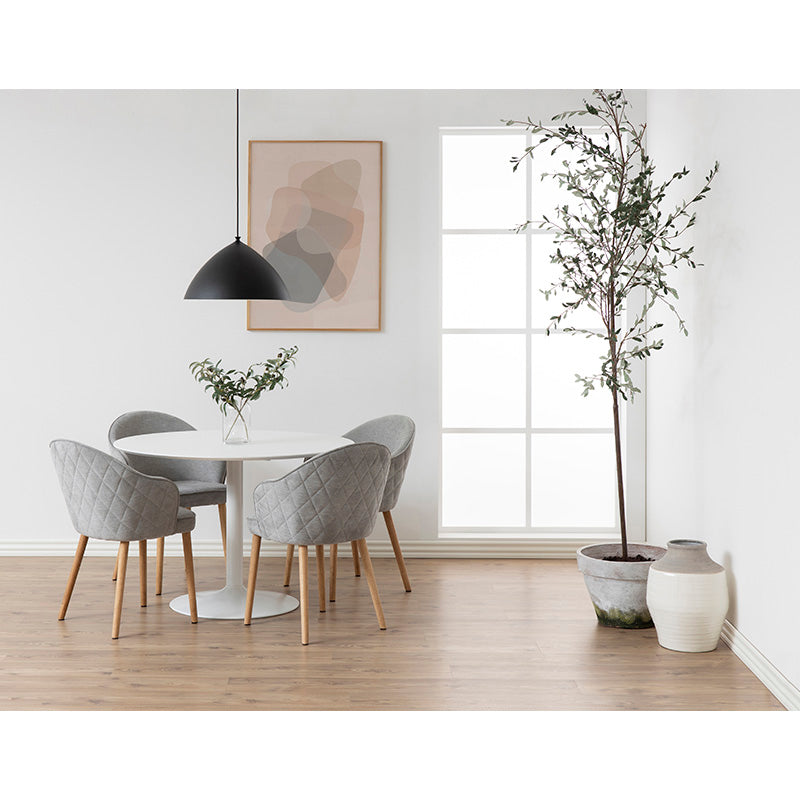 TITAN Round Dining Table 110cm - White