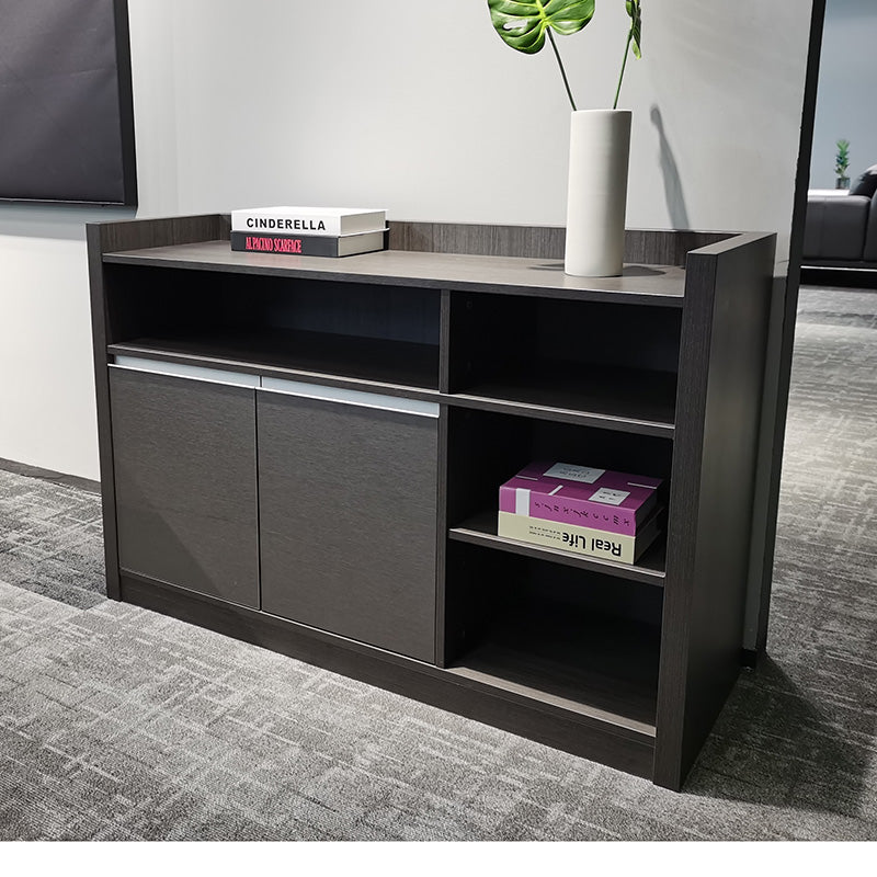 MATEES Credenza Cabinet 1.2M - Grey/ Brown