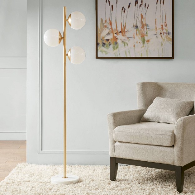 Holloway Floor Lamp includes Led Light Bulb White gold