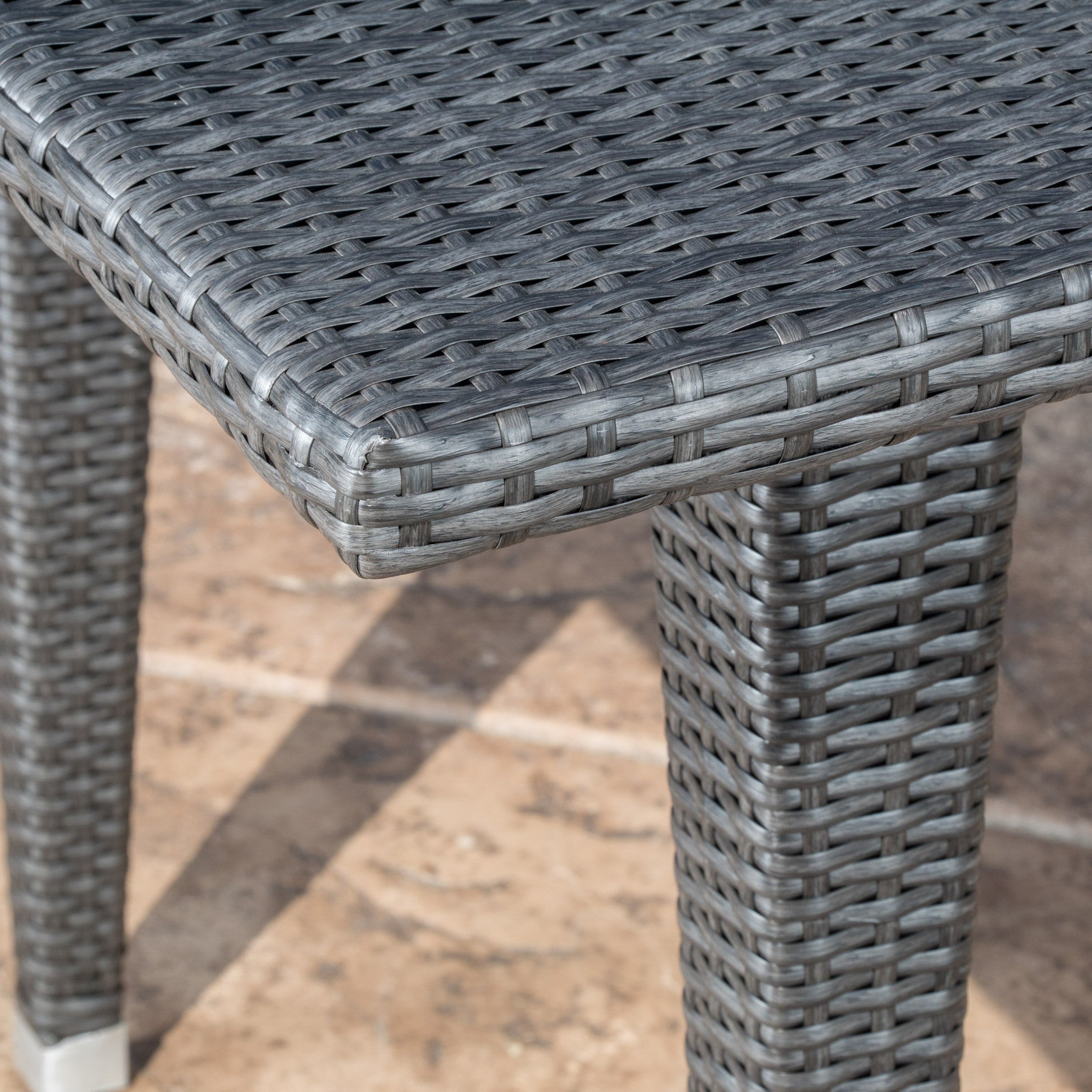 Aina Grey Wicker Outdoor Patio Table