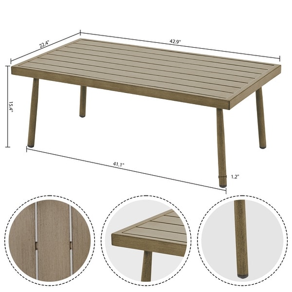 6Person Aluminum Patio Conversation Set with 2 Swivel Chairs，3Seat Outdoor Couch and Coffee Table