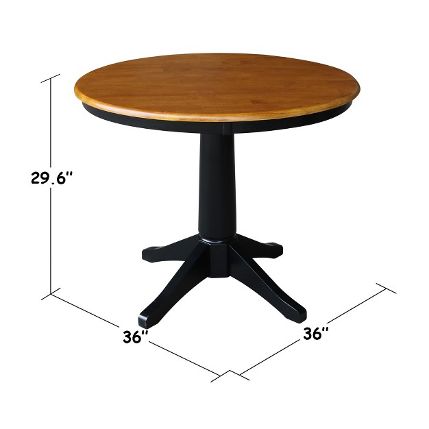 Mark Round Top Pedestal Table Black cherry International Concepts