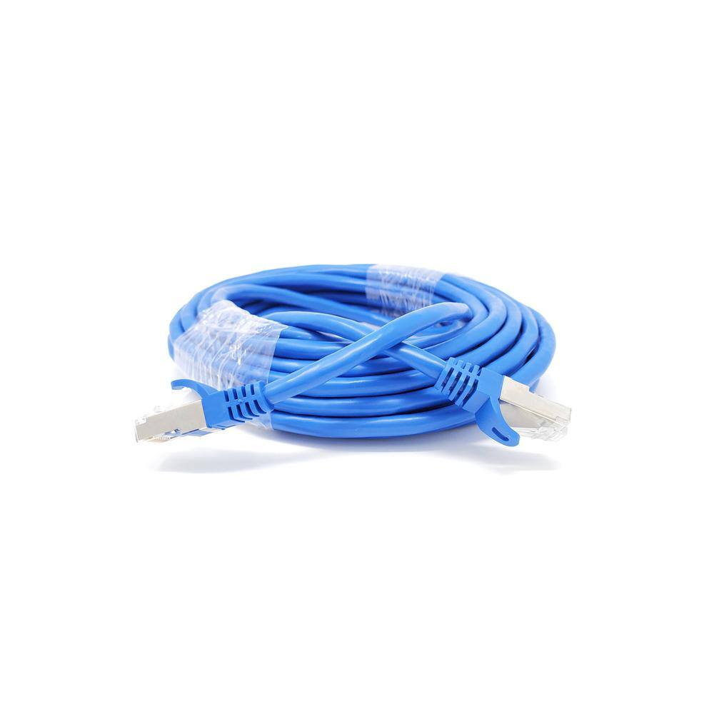 Micro Connectors Inc SFTP 25 ft. 26 AWG CAT 7 Double Shielded RJ45 Snagless Ethernet Cable Blue E11-025BL