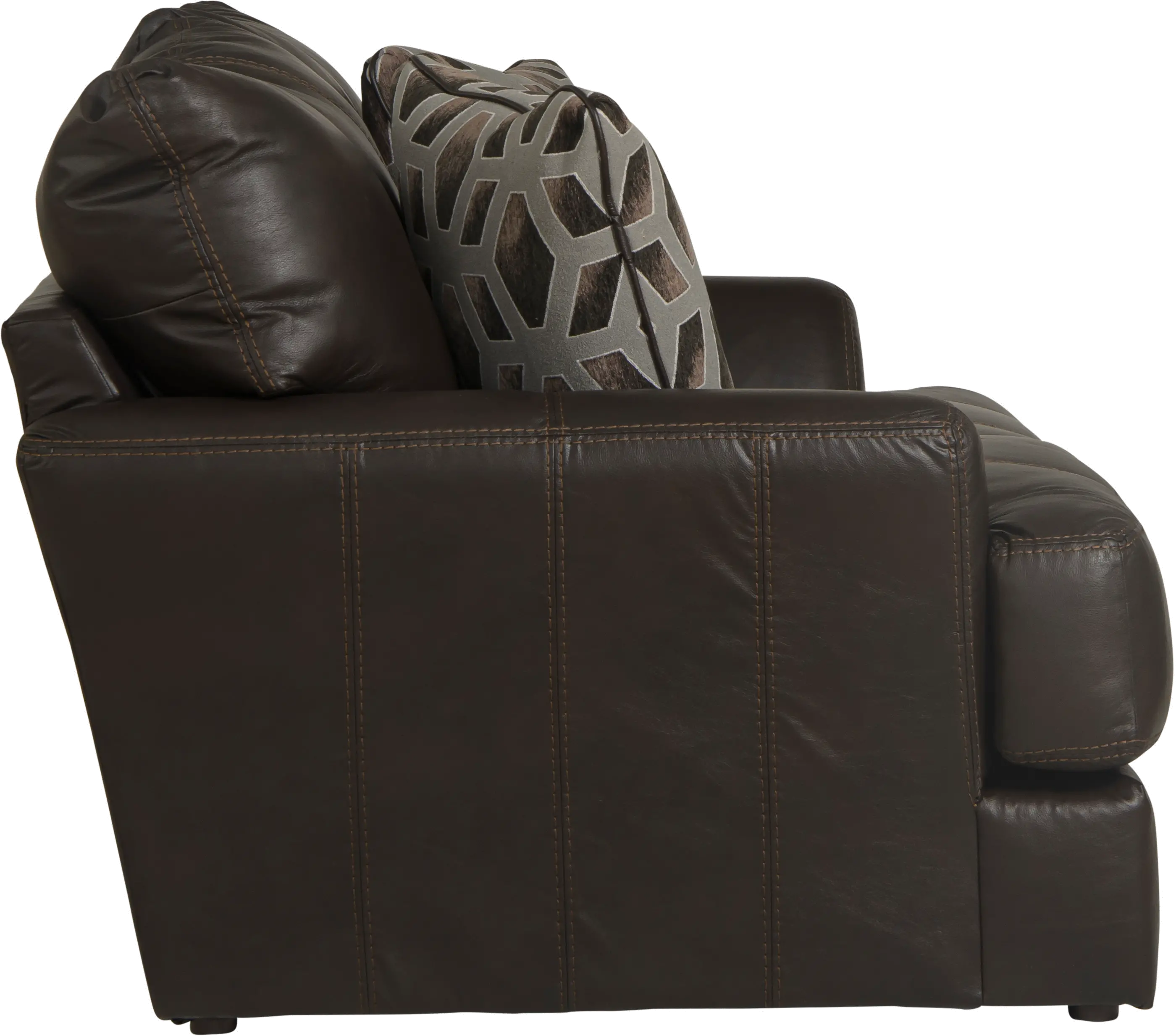 Prato Brown Leather Loveseat