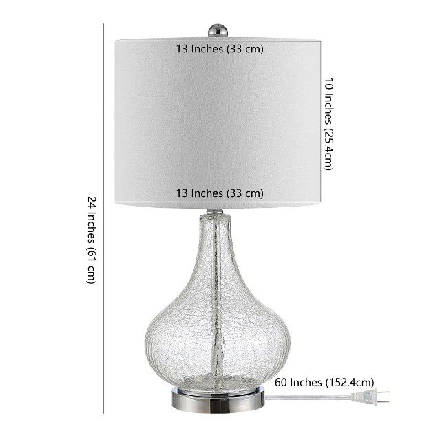 Brooks Glass Table Lamp Clear Safavieh