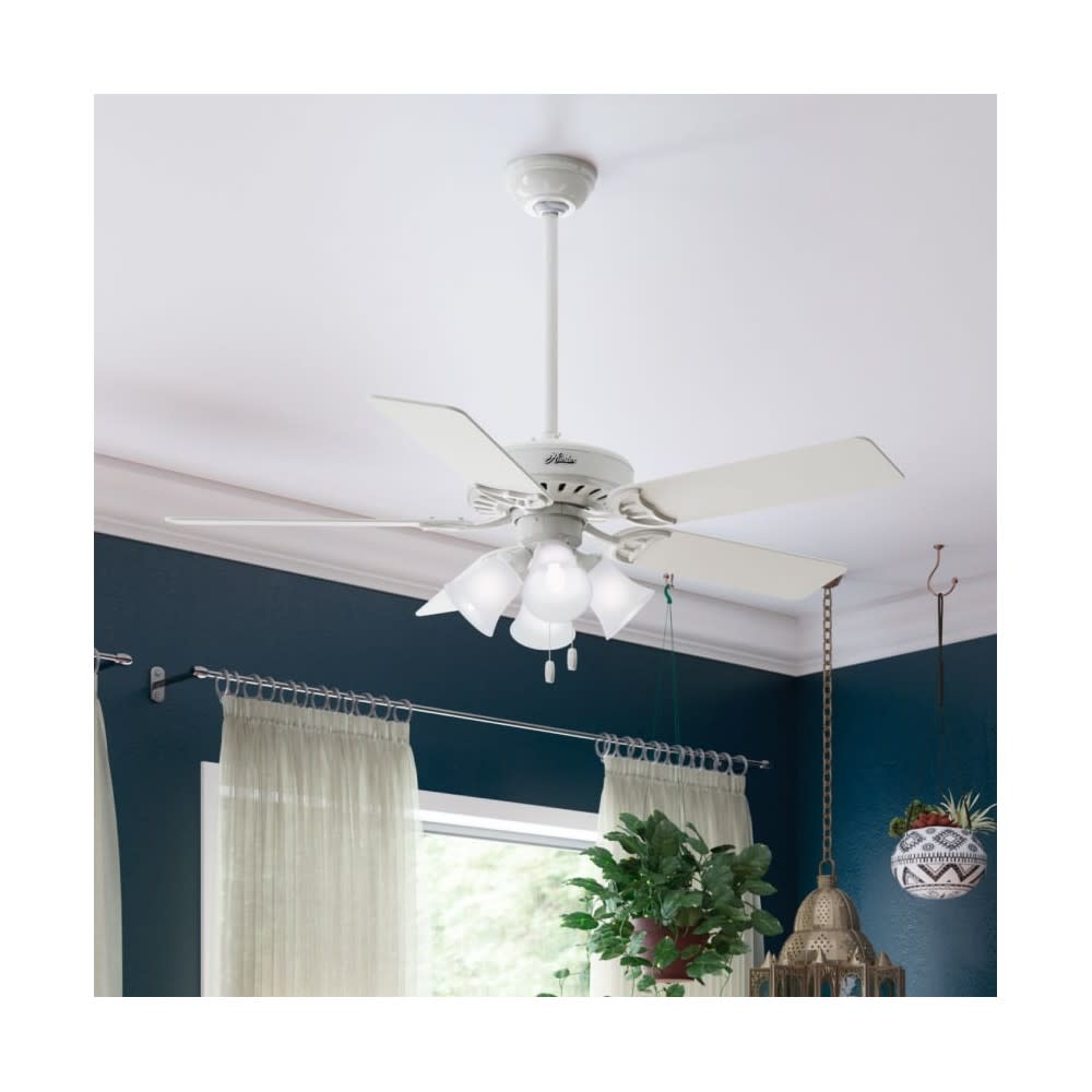 Hunter Studio Series Ceiling Fan 52 White White/Bleached Oak