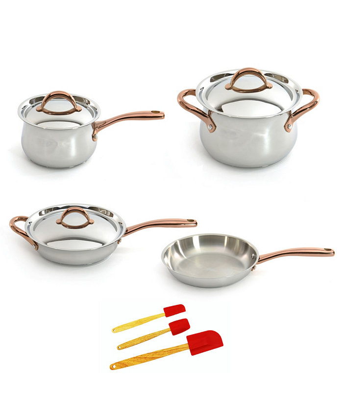 BergHOFF Ouro 18 10 Stainless Steel 10 Piece Cookware Set with Metal Lids