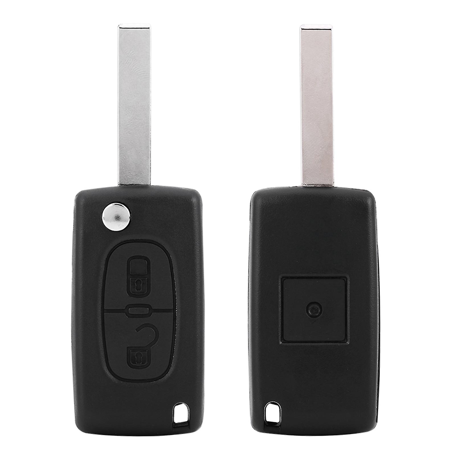 2 Buttons Car Remote Key Fob Id46 433mhz W/ Uncut Blade For Peugeot 207 307 308 407 807