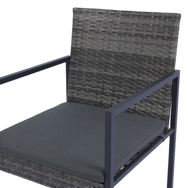 9Piece Patio Dining Sets with Grey Wicker and Cushions