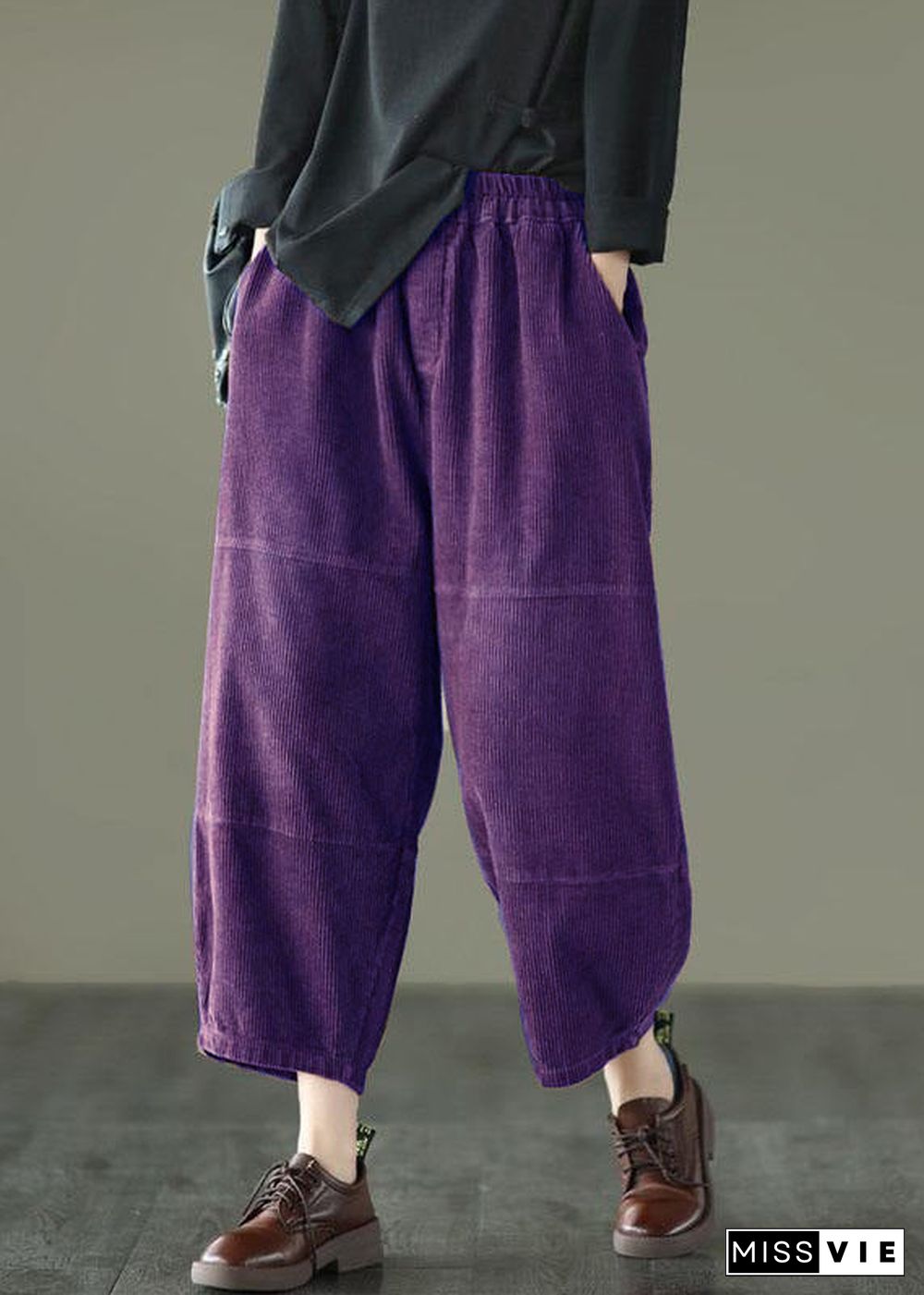 Organic Green High Waist Wide Leg Fall Pants Corduroy