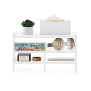 Furinno Hermite White Desk Top Organizing Shelf Bookcase 20316WH