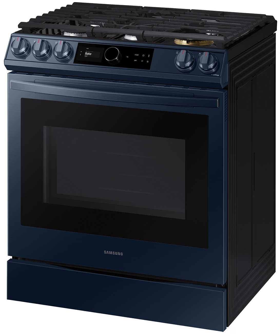  ADA 6 Cu. Ft. Fingerprint Resistant Navy Steel BESPOKE Front Control Slide-In Gas Range With Smart Dial and Air Fry