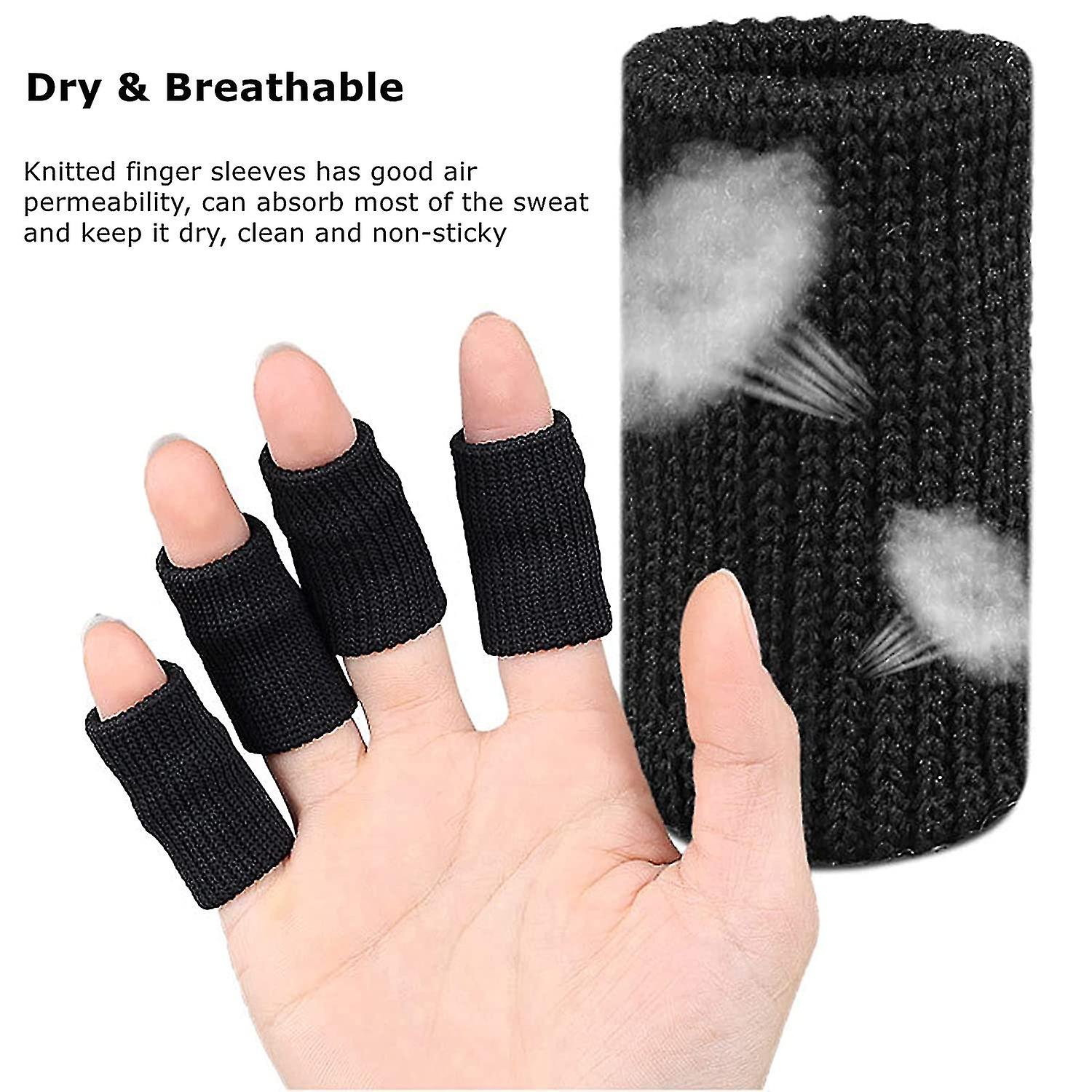 10 Finger Sleeves， Thumb Splint Support Elastic Finger Support Pain Relief Compression Protector