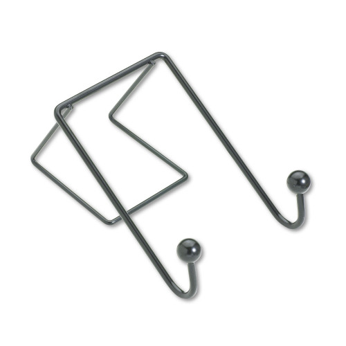 Fellowes Partition Additions Wire Double-Garment Hook， 4 x 5.13 x 6， Over-the Panel Mount，  Black (75510)