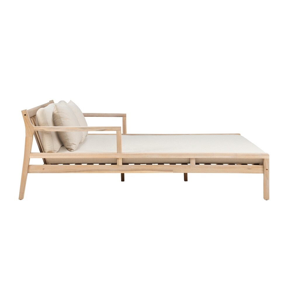 Percy Outdoor Natural/Beige Double Chaise Lounger