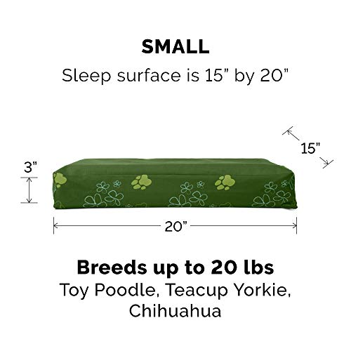 FurHaven Pet Dog Bed | Deluxe Orthopedic Polycanvas Indoor/Outdoor Garden Pet Bed for Dogs and Cats， Jungle Green， Small