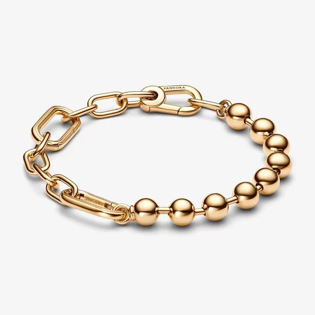 PANDORA  Pandora ME Metal Bead & Link Chain Bracelet in 14k Gold-plated unique metal blend