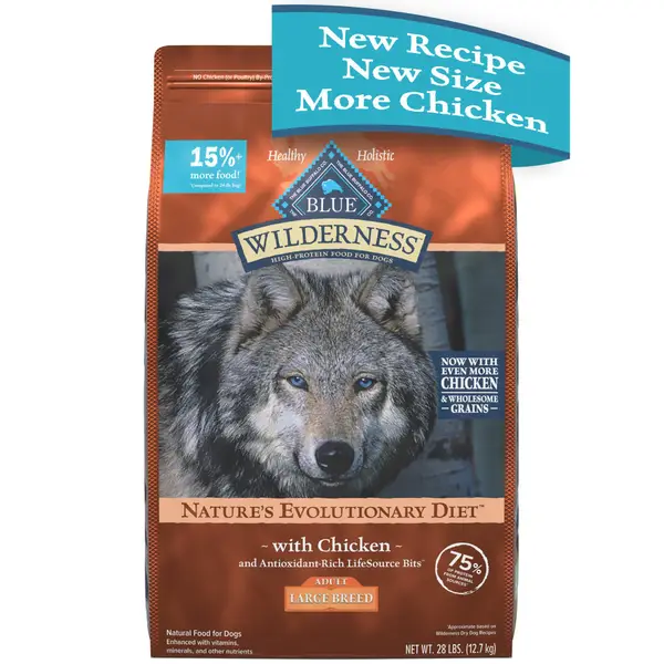 Blue Buffalo Wilderness 28 lb Chicken High Protein Large Breed Adult Dry Dog Food Wholesome Grains