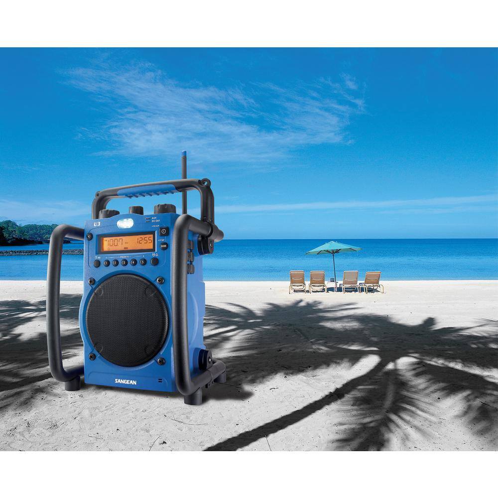 Sangean AMFM Ultra Rugged Digital Tuning Radio in Blue U3