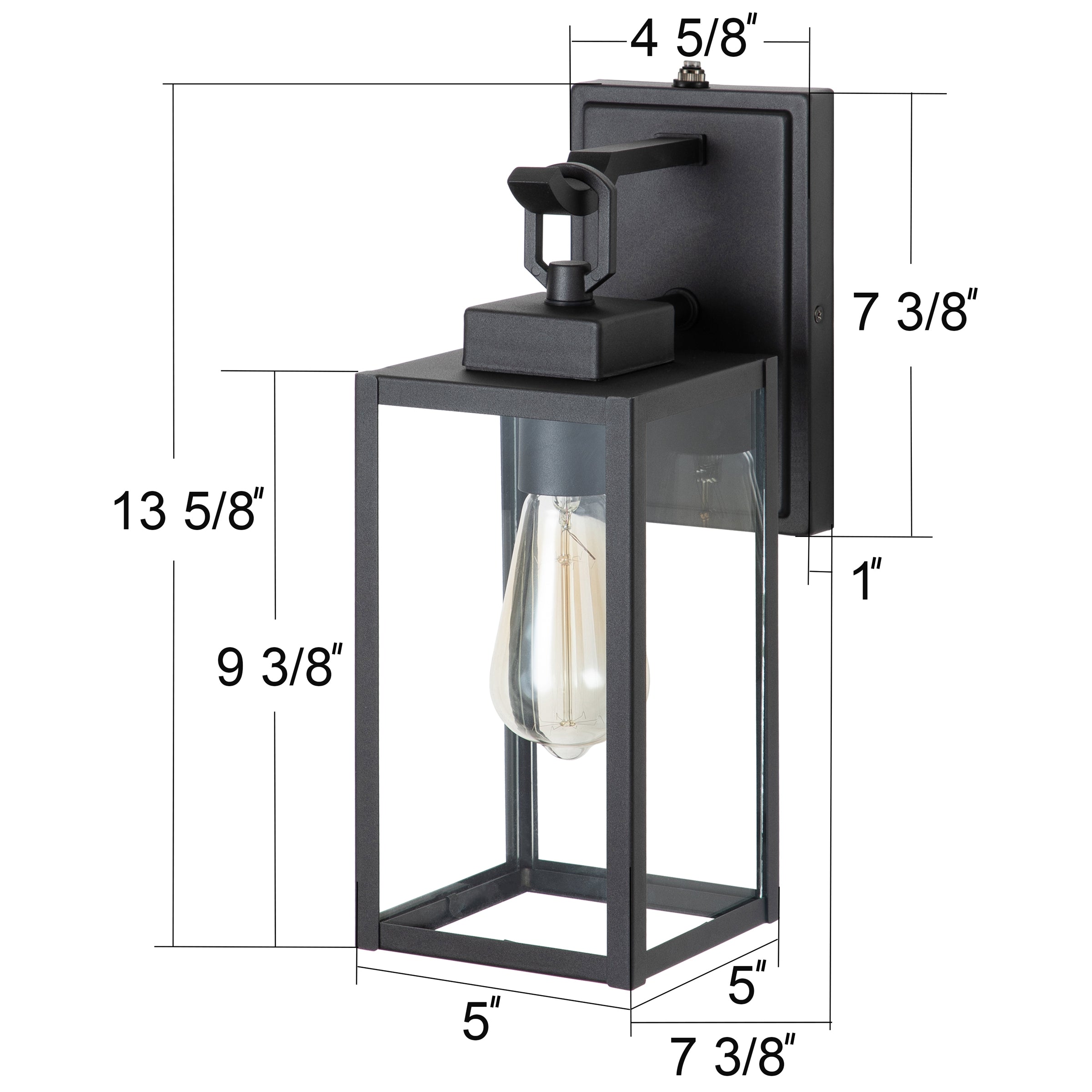 C Cattleya 1-Light Dusk to Dawn Outdoor Wall Lantern, Matte Black Finish for Wet Location, Patio, Garden, Porch