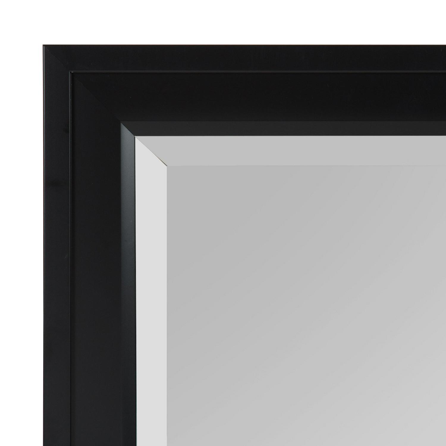 DesignOvation Bosc Framed Decorative Rectangle Wall Mirror， 27.5and#215;39.5 Black