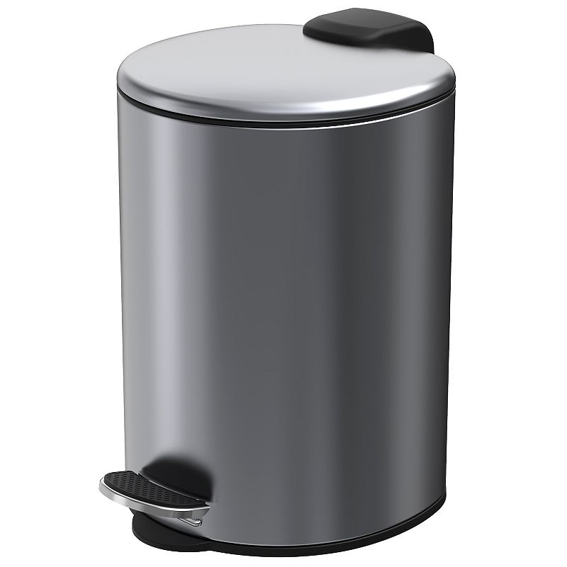 1.8 5Gal./7 Liter Semi Round Mirror Step-on Trash Can for Bathroom and Office