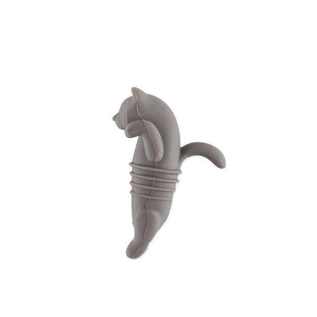 True Zoo Cat Bottle Stopper Cat Animal Cork Novelty Wine Stopper Silicone Set Of 1 Grey