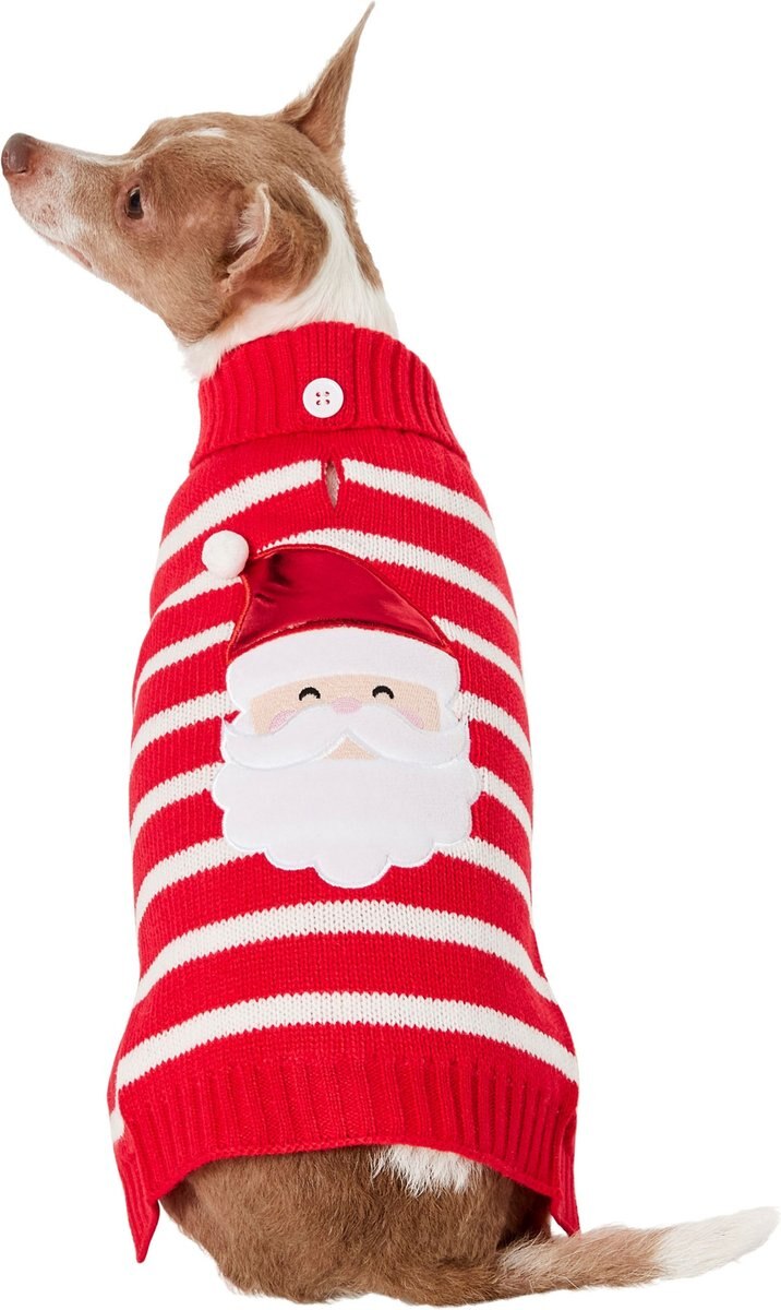 Frisco Striped Santa Dog and Cat Christmas Sweater