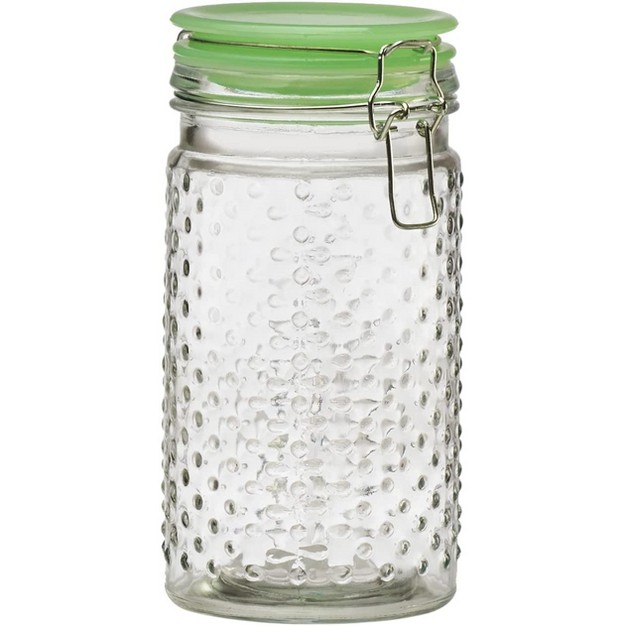 Amici Home Emma Jade Hobnail Hermetic Preserving Jar Clear amp Jade Lid