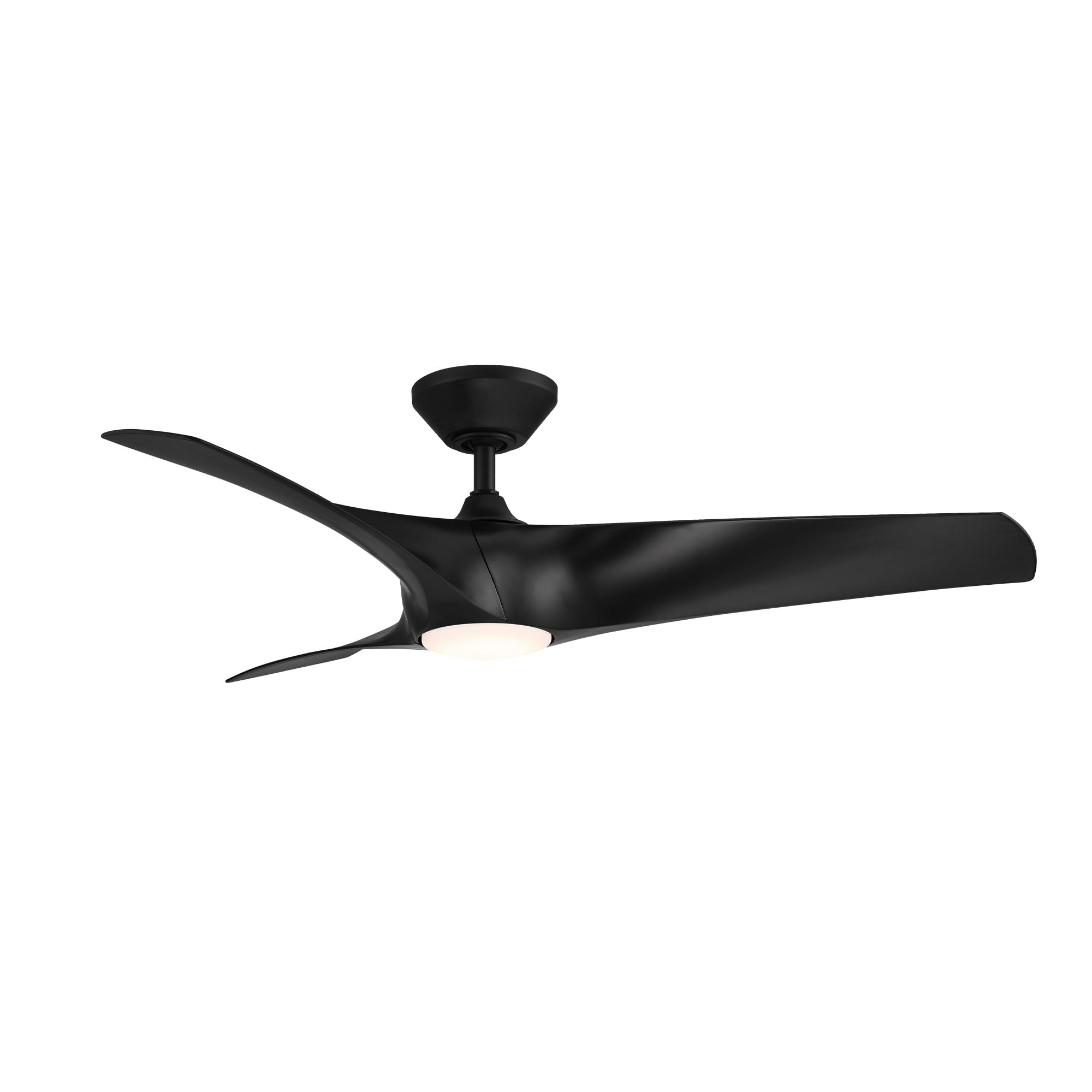 Zephyr Indoor and Outdoor 3-Blade Smart Ceiling Fan 52in Matte Black with 3000K LED Light Kit and Remote Control