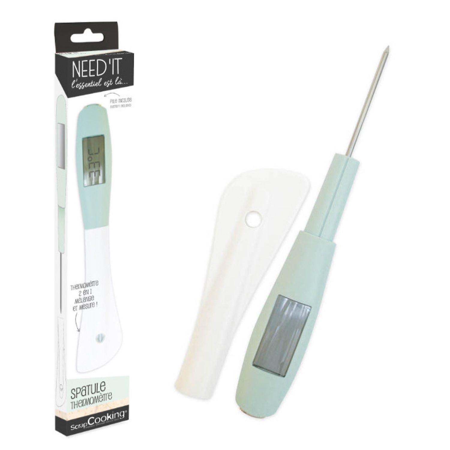 Spatula with thermometer