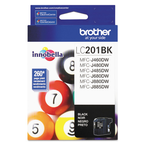 Brother LC201BK Innobella Ink， 260 Page-Yield， Black