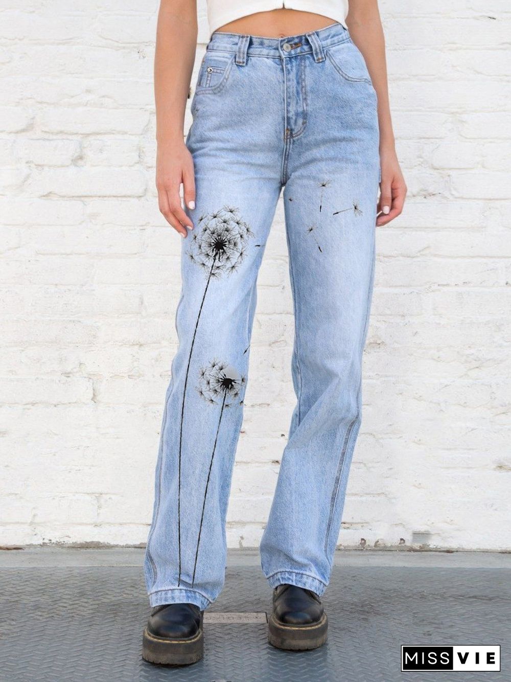 Leisure Dandelion Print Jeans