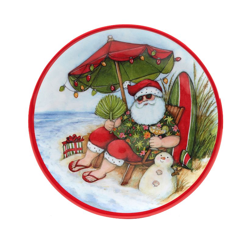 Certified International Set of 6 Santa's Wish Salad Plates