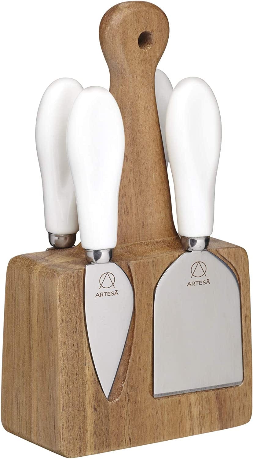 Artesa Artesà Stainless Steel Cheese Knives and Block (5-Piece Set)， 1