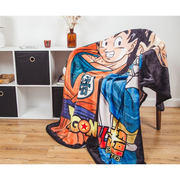 Just Funky Dragon Ball Super Goku amp Vegeta Fleece Throw Blanket 45 X 60 Inches