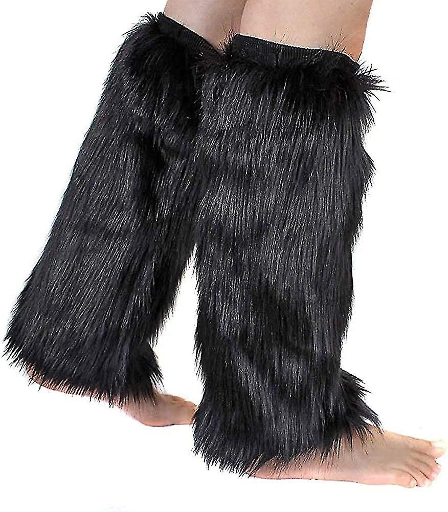 Women's Fur Leg Warmers Sexy Furry Fuzzy Leg Warmers Soft Boot Cuffs Cover