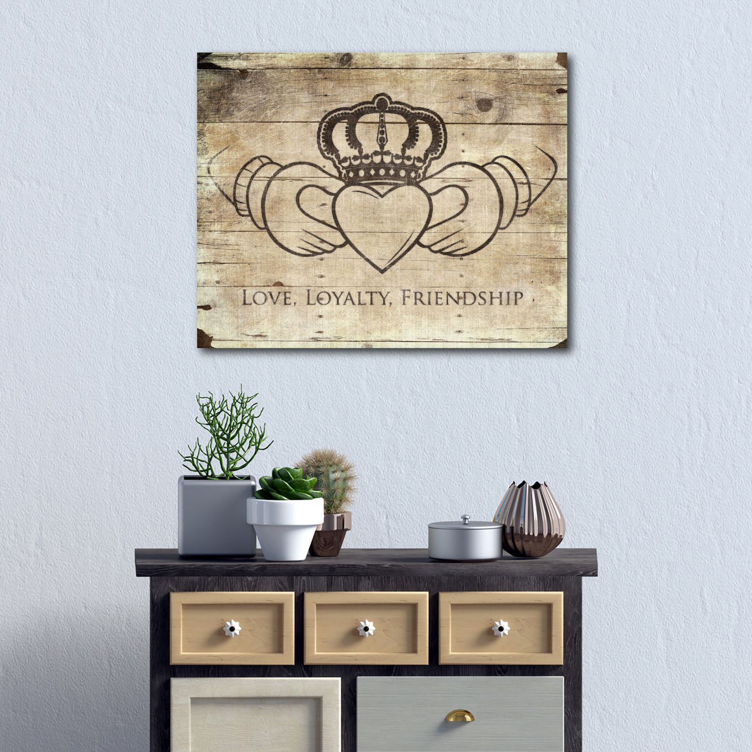 COURTSIDE MARKET Love Loyalty Friendship Canvas Wall Art