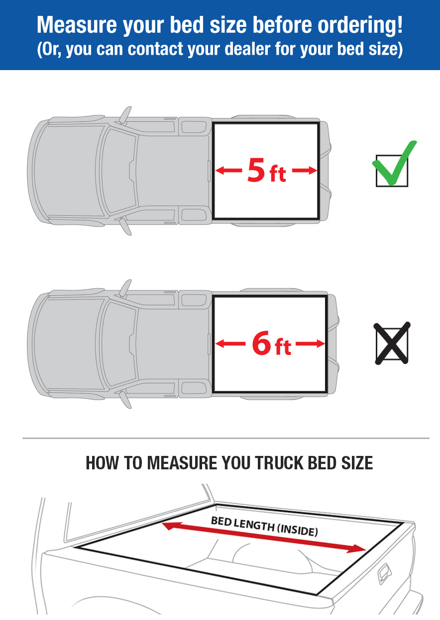 Tyger Auto T3 Soft Tri-fold Truck Bed Tonneau Cover Compatible with 2022-2023 Nissan Frontier | 5' Bed | TG-BC3N1057 | Vinyl