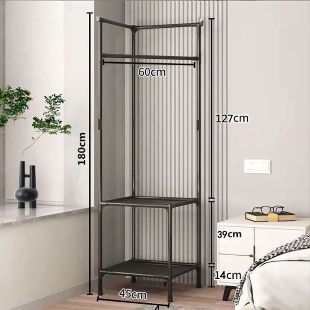 Floor-standing Corner Coat Rack Multi-function Floor Standing Clothes Hanger Racks Removable Metal Clothing Storage Shelf