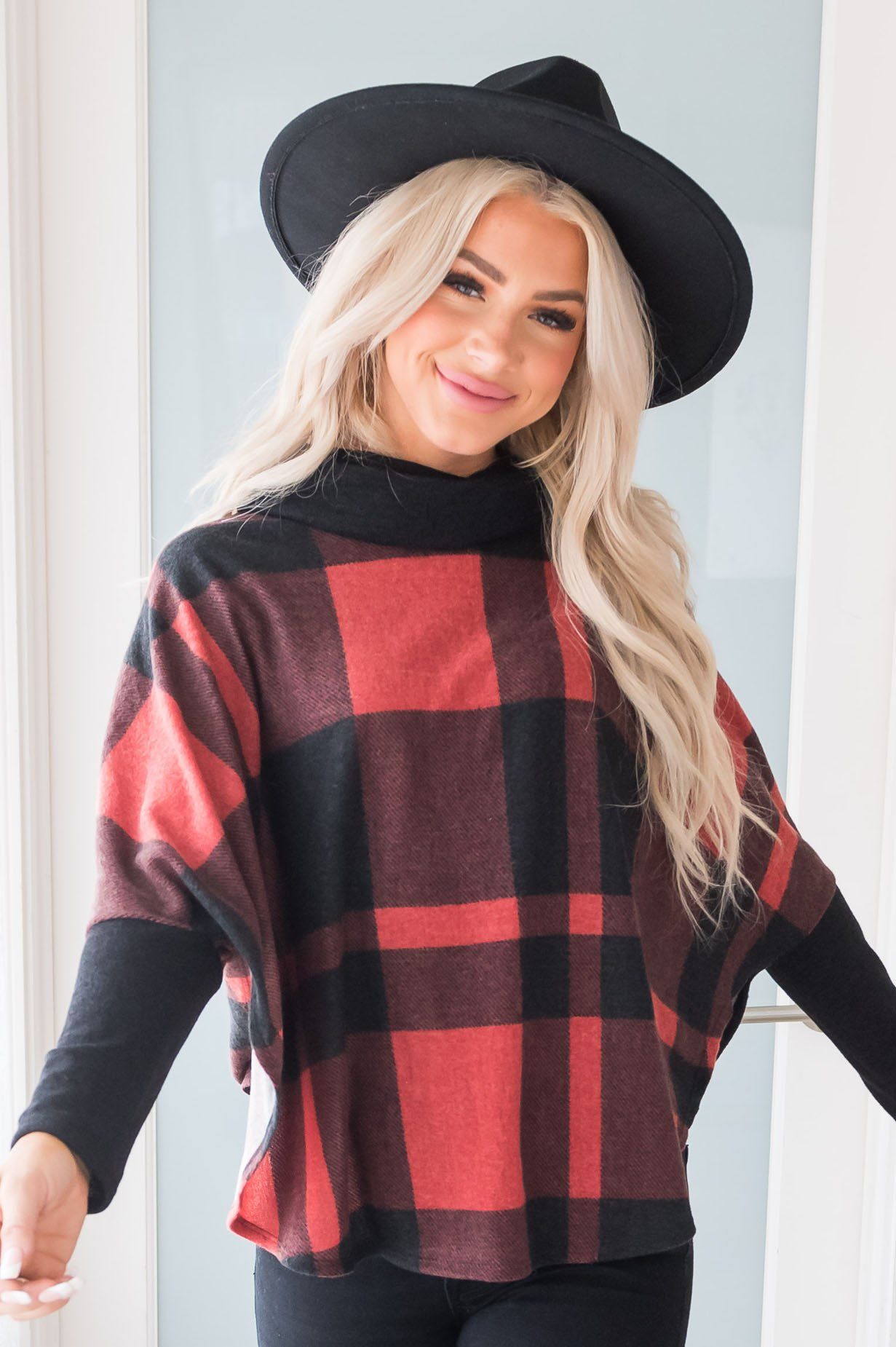 Cozy Up Modest Poncho Sweater